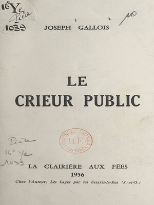 cover image of Le crieur public